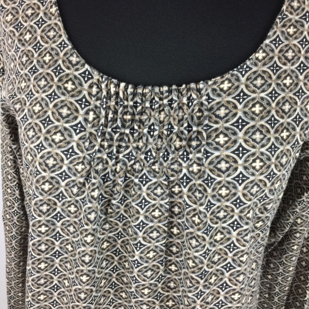 J. Jill XS Blouse Chest Accent Geo Abstract Cotton - Picture 3 of 8
